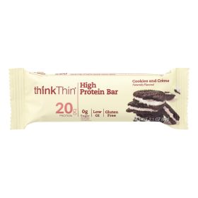 Think Products Thinkthin High Protein Bar - Cookies And Creme - 2.1 Oz - Case Of 10