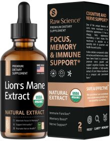 Organic Lions Mane Supplement Extract Liquid Nootropics Brain Support Supplement Lion Mane for Enhanced Mental Focus & Clarity Lion's Mane Liquid