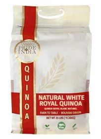 Natural Royal Bolivian White Quinoa - 25 Pound Bulk Bags - Bold Flavorful Prewashed Whole Golden Grains 6g Protein 3g Fiber - Superb Value 250+ S