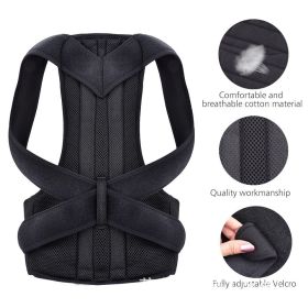 Adjustable Back Shoulder Posture Corrector Belt Clavicle Spine Support Reshape Your Body Upper and Lower Back Pain Relief Brace (Color: Black, size: XL)