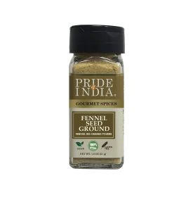 Pride of India ‚Äì Fennel Seed Ground ‚Äì Natural & Gourmet Spice ‚Äì Perfect Addition to Tea/Drinks/ Roast/Rubs/Bakes/ - Cooling Properties ‚Äì Easy (size: 1.8 oz)